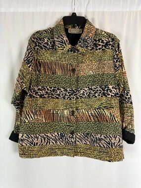 Life Style XL  Leopard animal Print
Boho Retro Funky Blazer Shacket 100%Cotton